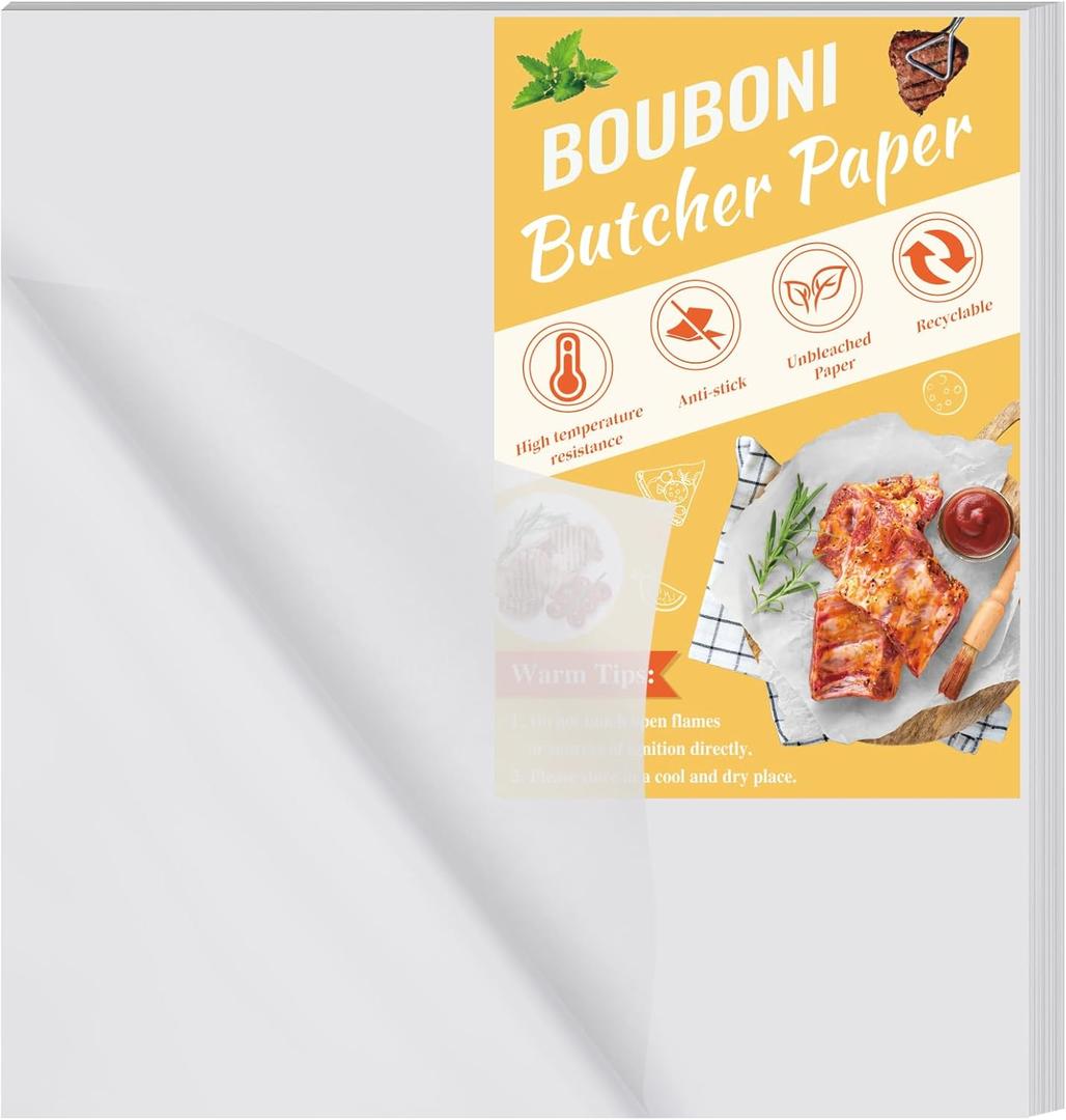 100 Pieces Butcher Paper for Sublimation 15 x 15 inch Disposable No Wax Butcher Paper Sheets Precut Square Meat for Wrapping Meat Heat Press Art Project