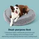 PELZIN Stoutwool Indestructible Dog Bed - Round Chew Proof Dog Pad - Fluffy Pillow Bed for Aggressive Chewers - Durable - Washable - Ideal for Extra Large Dog Breeds - 42", Charcoal