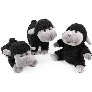 FRANKIEZHOU Sheep Stuffed Animal Lamb Plush Decorations 3Pcs (Sitting, Standing, Kneeling) Black Sheep Toys Gift for Kids Little Girl/Boy