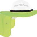 Ergodyne Chill Its 6661 Universal Hard Hat Brim Sun Shade with Neck Flap, Safety Helmet Sun Shield, One Size
