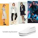 Women's Slip on Shoes Canvas Sneakers Loafers Non Slip Shoes Low Top Casual Shoes (8.5, White)