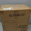 ELPHECO Bathroom Trash Can with Lid Soft Close, 3.5 Gallon / 13.5 Litre Stainless Steel Pedel Garbage Can with Removable Inner Bucket, Wastebasket for Bathroom, Office, Bedroom, Matte White