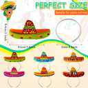 Jexine 48 Pcs Mexican Fiesta Party Supplies Including Cinco De Mayo Fiesta Sombrero Headbands Necklaces Paper Eyeglasses Plastic Maraca Mexican for Cinco De Mayo Party