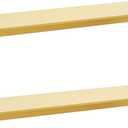 Modern Floating Shelf Wall Mounted Heavy Duty for Living Room Bedroom Bathroom, 16 Inch, Gold, 2 Pack