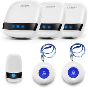 Emergency Call Button for Elderly Pager Wireless Caregiver Alarm System for Patients Elderly Home 3 Transmitters and 3 Receivers …
