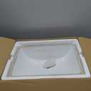 Undermount Bathroom Sink Rectangle, Hugsleek Interior Bowl Size 18 x 13 inch White Porcelain Ceramic Vessel Sink Under Counter Exterior Size 20x15in Rectangular Bath Sink Basin Lavatory Fireclay