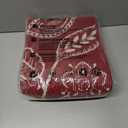 2x8 Washable Christmas Runner Rug with Non Slip Backing, Absorbent & Dirt-Trapping, Red and White High-Low Textured Floral Hallway Carpet for Kitchens, Laundry Rooms, Bathrooms, Entryways