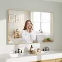 Koonmi Gold Mirrors for Wall, 30x48 Inch Bathroom Mirror, Rectangular Wall Mirror for Living Room Bedroom Bathroom, Hangs Horizontally or Vertically