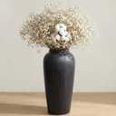 Ceramic Vase Home Decor, Vintage Vase, Wide Mouth Farmhouse vase (19”h-Vintage Black)