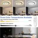 Modern Black LED Ceiling Light with Remote, 18.1" Flush Mount Ceiling Light, Dimmable 3000K-6000K with Night Light Mode, Ceiling Lamp for Living Room, Bedroom, Kitchen, Hallway & Entryway