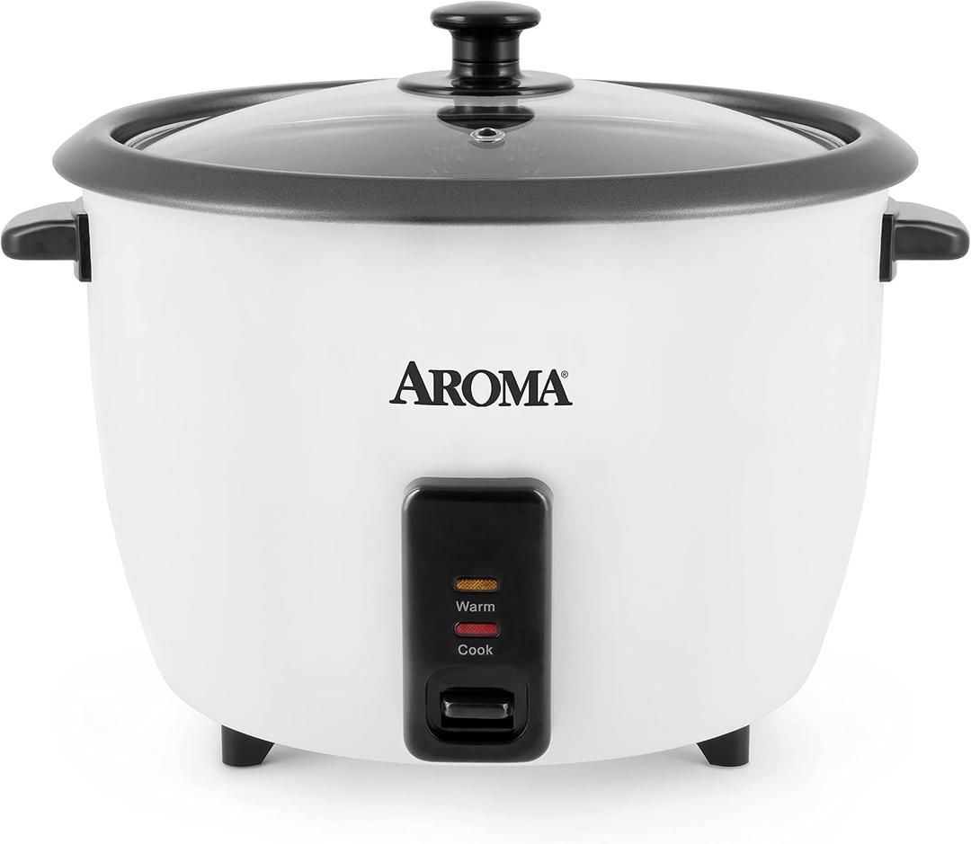 Aroma Housewares 32-Cup (Cooked) (16-Cup UNCOOKED) Pot Style Rice Cooker (ARC-7216NG) , White