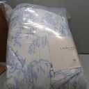 Laura Ashley- Twin Comforter Set, Cotton Reversible Bedding Set with Matching Sham(s), Farmhouse Home Dcor (Bedford Blue, Twin)