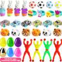 [ 6 Surprise Golden Eggs ] 100 Pack Prefilled Easter Eggs with Assorted Toys Inside, Pre-filled Easter Egg Hunt Stuffed, 100 Plastic Easter Eggs Fillers with Fidget Toys, Easter Basket Stuffers