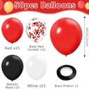 2 x Black and Red Balloons Arch Kit Christmas Gifts Black Red White Latex Matte Balloon Decorations for Birthday Graduation Casino Theme Race Car Party Bachelorette Wedding Anniversary