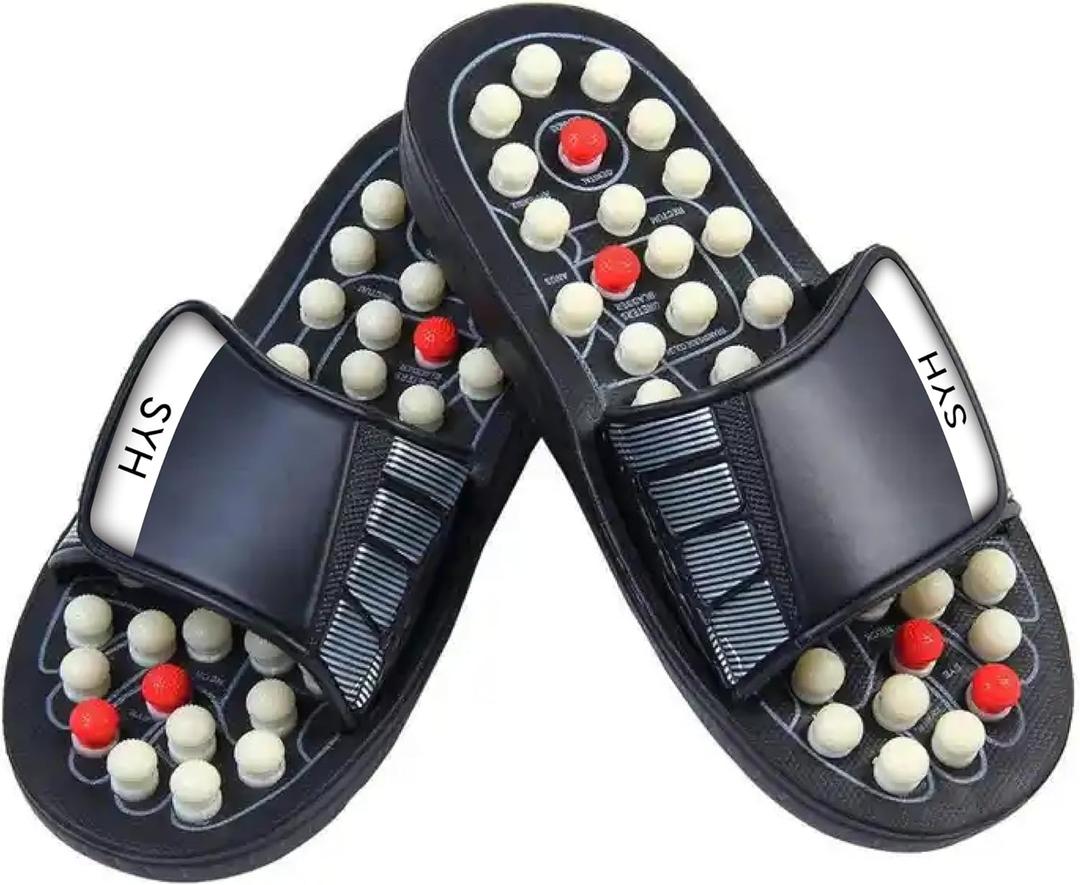 SYH Acupressure Foot Massager - Plantar Fasciitis Relief Acupoint Reflexology Stimulation Massage Sandals Slippers Shoes - Gift for Men Women Parent (Women (6-7))