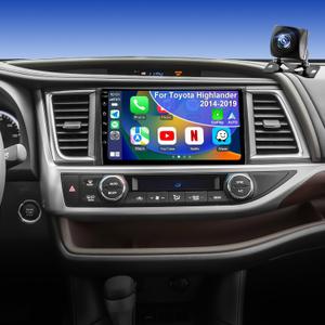 4Core 64GB 5GWiFi Upgrade Car Radio Stereo for Toyota Highlander 2014-2019, 10.1Inch Wireless CarPlay Touch Screen Android Auto Head Unit Radio with Bluetooth Backup Camera GPS Navigation DSP SWC FM