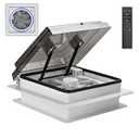 Ultimate RV Vent Fan with Ambient Lights, 24V/ 12V RV Fan with Reversible Ventilation for Camper Ceiling Vents, Motorized RV Roof Vent with Fan and Light for Premium RV, Enclosed/ Travel Trailer, Van