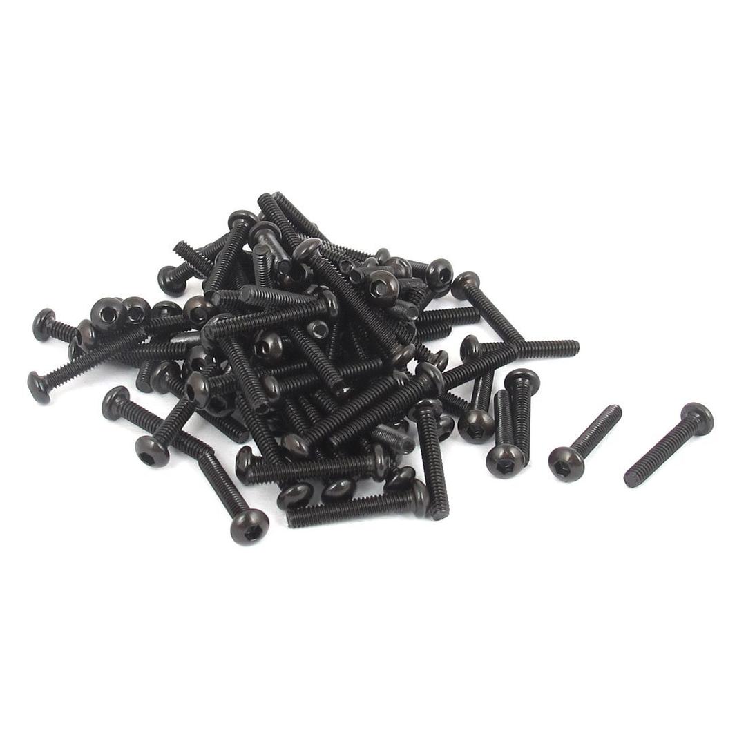 uxcell M2x12mm 10.9 Alloy Steel Button Head Hex Socket Cap Screw Bolt 100pcs