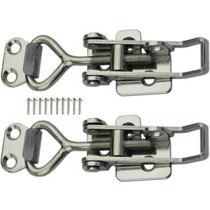 SYINE Adjustable Buckle Cabinet Boxes Lever Handle Toggle Catch Latch Lock with Screws,2 Pcs (3S,Range:126-148mm)