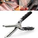 UoeRing Rib Membrane Remover Tool - Upgraded Thick 304 Food-Grade Stainless Steel with Ergonomic Full-Rubber Grip for Effortless BBQ Rib Prep, Pork Rib Skinner, and Meat Preparation