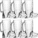 JoyServe Cowboy Boot Cups - (Pack of 12) 17oz Drink Mugs, Reusable BPA-Free Plastic Drinking Mug Cups for Kids, Western Themed Rodeo Birthday Party Decorations and Supplies