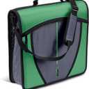 Case-it Mighty Zip Tab School Zipper Binder | 3-Inch O-Rings, 600-Sheet Capacity, 5-Subject Expanding File Folder, Multiple Pockets & Storage Organizer, Shoulder Strap | D-146 Canopy Green