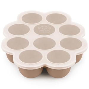 KeaBabies Silicone Baby Food Freezer Tray with Clip-on Lid, 2oz x 10 Pods Baby Food Freezer Molds, Breast Milk Freezer Tray, Dishwasher, Microwave, BPA-Free Baby Food Storage Tray(Chai Latte)