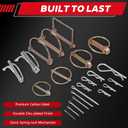 Cotter Pin Assortment Kit - 300PCS Heavy Duty Lynch Pin Set, Snap Pin, Hitch Pin & R Clip, Zinc-Plated Steel Linchpins for Tractor, Trailer, Truck, Lawn Mower, Farm Tools & Equipment