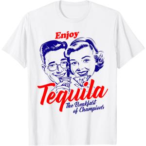 Enjoy Tequila Breakfast of Champions Vintage Retro T-Shirt Medium Enjoy Tequila Breakfast of Champions Vintage Retro T-Shirt Medium