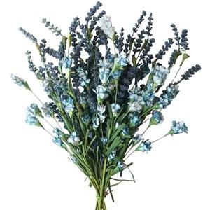TEMPUS 10Pcs Artificial Flower Bulk Spring/Summer Flowers Wedding Party Vase Bouquet Floral Arrangement Home Decor Indoor Decor(Blue)