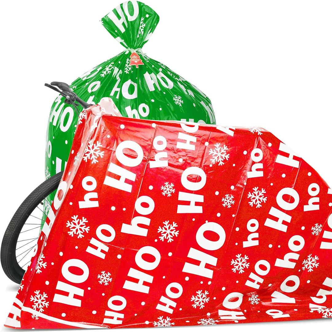 Extra Large Bags - 2PC 71"X59" Big Giant Bags for Huge Presents, Oversized XXL Jumbo Holiday Bike Bag, Reusable Wrapping for Bicycle, Furniture, TV