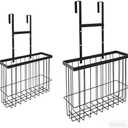 2 Pack Cabinet Door Organizer, Houseware Over the Cabinet Door Organizer, Kitchen Aluminum Foil Organizers for Cutting Board, Baking Sheet, Foil, Plastic Wrap, Kitchen Organizers and Storage, Black