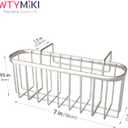 SWTYMIKI Sponge Holder for Kitchen Sink, Movable Kitchen Sink Caddy with Compact Size Rustproof and Waterproof Hanging Sponge Caddy for Double Bowl Sinks, Silver