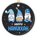 Happy Hanukkah Ornament 2025 - Gnome Ornaments for Christmas Tree, Funny Hanukkah Gifts for Women, Men, Jewish Gifts for Friends, Chanukah Christmas Ornament, Gnome Ornaments for Hanging Decorations