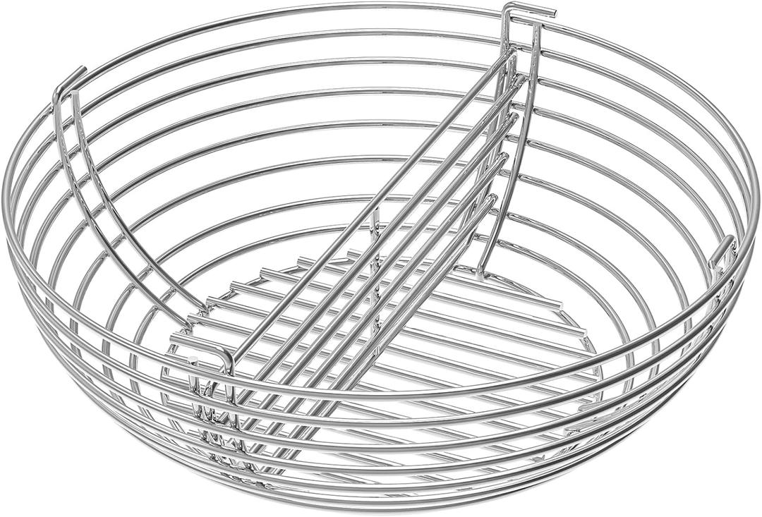 Stainless Steel Charcoal Basket with Removable Divider, Compatible with Kamado Joe Classic I, II & III, and Fits for 18-inch Cooking System Ceramic Grills