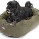 Majestic Pet 24 Inch Suede Calming Dog Bed Washable Cozy Soft Round Dog Bed with Spine Support for Dogs to Rest their Head - Fluffy Donut Bed 24x19x7 (Inch) - Round Pet Bed Small Sage