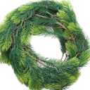 24 Inch Christmas Wreath Artificial PE Pine Wreaths Front Door Hanging Decor for Windows Xmas Winter Indoor and Outdoor Wreath