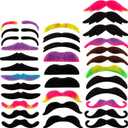 48 Pieces Fake Mustaches, Self Adhesive Novelty Moustaches Fiesta Masquerade Party Supplies Halloween Costume