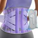 Back Brace for Lower Back Pain Women with 9X Support System, Ergonomic Lumbar Support for Pain Relief, Breathable Mesh Design with 3D Silicone Pad for Sciatica,Purple Size XXL (Waist: 51.2"-62.9")