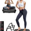 Vibration Plate Exercise Machine, Power Vibrating Board for Weight Loss, Full Body Workout Home Gym Equipment with 100 Adjustable speeds, 450 Lbs (Black)