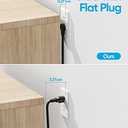 Surge Protector Power Strip, Olcorife Ultra Thin Flat Plug Extension Cord 5ft, 8 Outlets 4 USB Ports(1 USB C), Flat Wall Plug Outlet Extender, College Dorm Room Essentials, Black (5 FT)