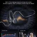3.5mm Open Ear Headphones Wired headphones with Mic, 3.5mm+USB Connection, Air Conduction Wired Headset with Premium Sound Ultra-Light USB Headset Perfect for Phones Tablets PC Speakers -Black