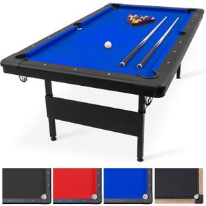 GoSports 7 ft Billiards Tables - No Assembly, Portable Pool Table Includes Full Set of Balls, 2 Cue Sticks, Chalk and Felt Brush
