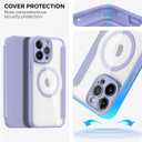 harusaki   iPhone 14 Pro Max Phone Case Wallet with MagSafe - Slim Reliable PU Leather iPhone 14 Pro Max Case with Card Holder, Flip Cover for Women & Men (Purple)