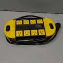 CCCEI Outdoor Power Strip Weatherproof with 8 Plug, Waterproof Extension Cord with Multiple Outlets, Christmas Exterior Garden Yard Surge Protector 10FT. (Black)