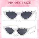 4 x WantGor Cat Eye Sunglasses for Women, Bachelorette Party Bride to Be Gifts Bride Sun Glasses Bridal Engagement Decorations (White)