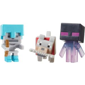 Teleporting Enderman, Wolf with Bone & Skeleton with Diamond Armor Mini Figure (3 Pack)