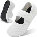Water Shoes for Women Men Barefoot Beach Swim Aqua Socks Summer Wide Slides Sandals Quick Dry Pool River Sea Sock Shoes (6.5-7.5 Women/5-6 Men, White)