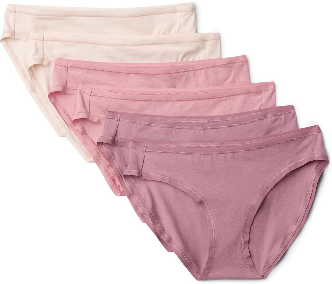 Amazon Essentials Women's Breathable Cotton Bikini Brief Underwear with Full Coverage, Multipacks, Size Medium
