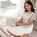 Reading Pillow, Lap Desk Pillow for Laptop, Lap Desk with Cushion, Memory Foam Gaming Pillow for Gaming, Reading, Working, Bed, Sofa, Floor, Car (White)